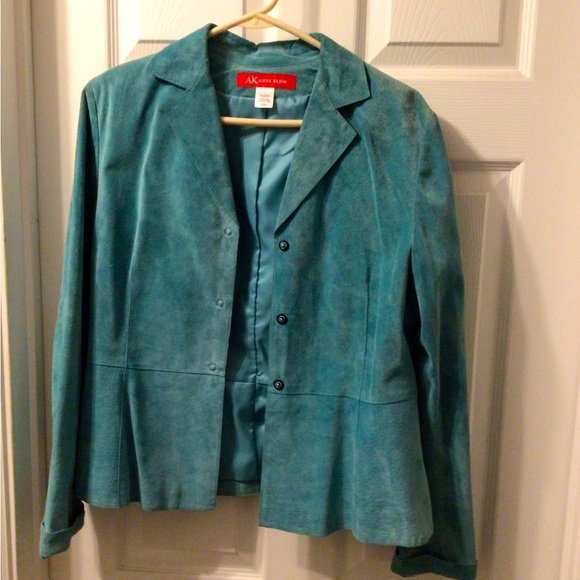 Anne Klein Jackets & Blazers - Anne Klein Blue Suede jacket-Size L